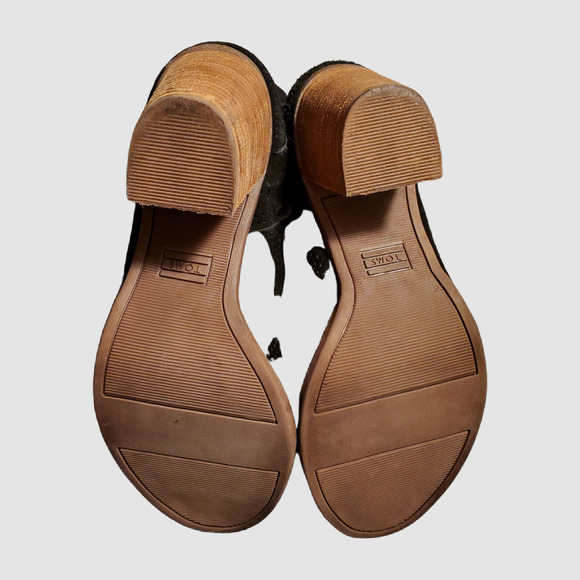 Toms Perforated Suede Open Toe Bootie - Picture 8 of 9